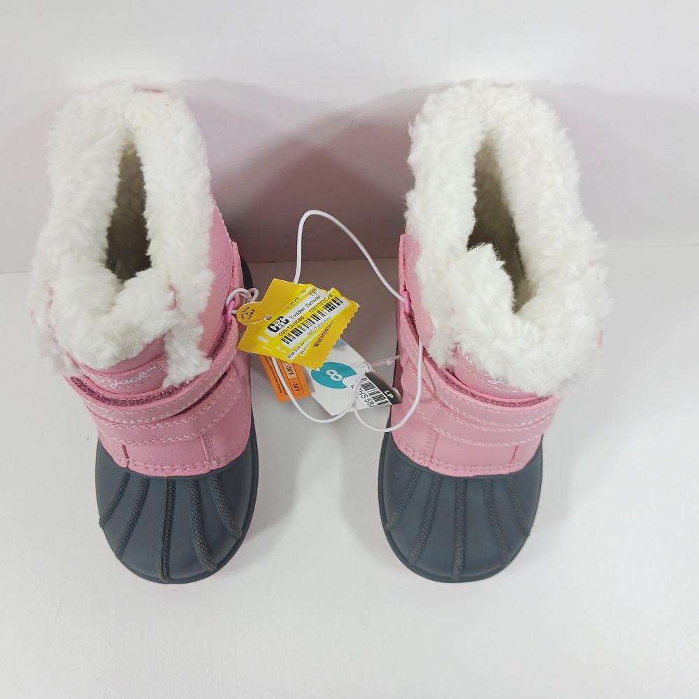 Cat & Jack Toddler Denver Pink Grey Waterproof Winter Snow Boots Size 8 NWT - Picture 4 of 8